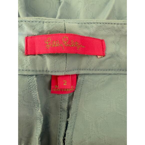 Lilly Pulitzer Kelly Skinny Ankle Textured Pants Light Blue Size 2 - Picture 4 of 5